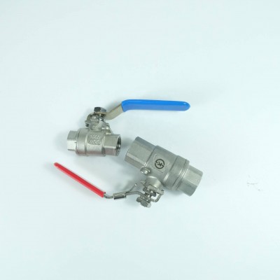 China DKV good price stainless steel 304 316L Straight type thread BSPT NPT 2 pieces ball valve for water