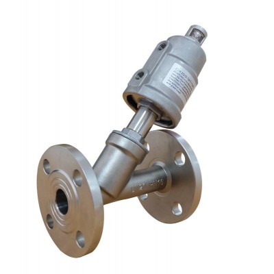 Ss 304 316 And Full Steel Head Actuator Pneumatic Double Acting Double Acting Flange Angle Seat Valve